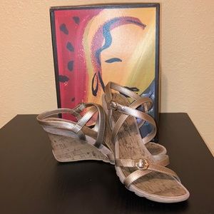 Champagne Strappy Wedges
